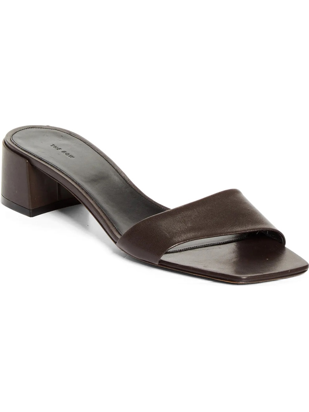 The Row Leather Chocolate Mule Slide Sandals sz 38